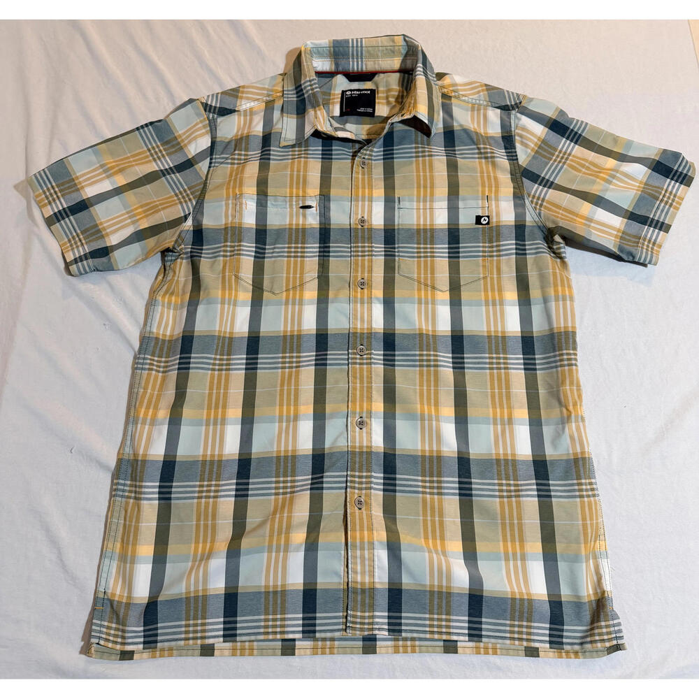 Marmot Mens‎ Short Sleeve Button Down Plaid Shirt Size Large